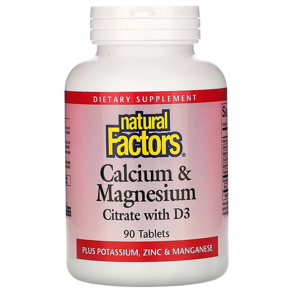 Natural Factors, Calcium & Magnesium Citrate with D3, 90 Tablets