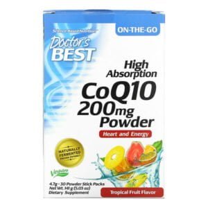 Doctor’s Best, High Absorption CoQ10 Powder, Tropical Fruit, 200 mg, 30 Powder Stick Packs, 4.7 g Each