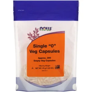 NOW Foods, Single “0” Veg Capsules, , Approx. 300 Empty Veg Capsules