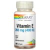 Solaray, Vitamin E, 268 mg (400 IU), 100 Softgels