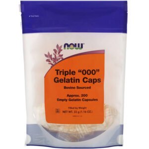 NOW Foods, Triple “000” Gelatin Caps, Approx. 200 Empty Gelatin Capsules