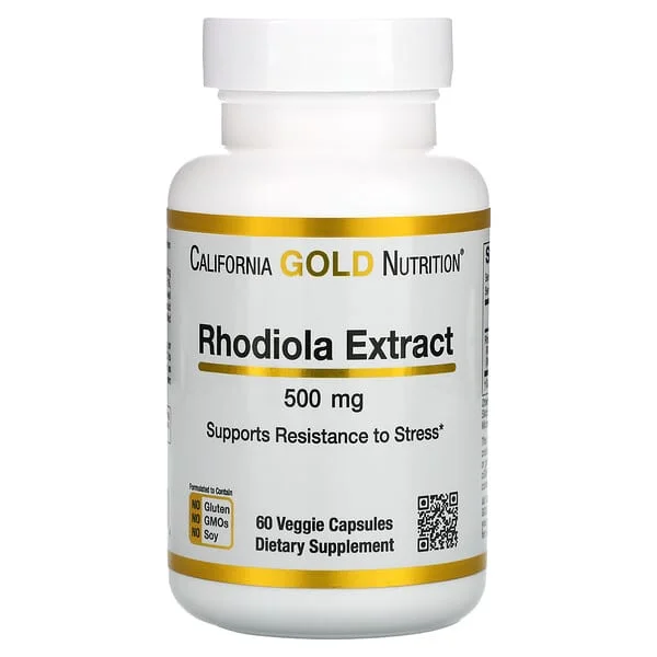 California Gold Nutrition, Rhodiola Extract, 500 mg, 60 Veggie Capsules