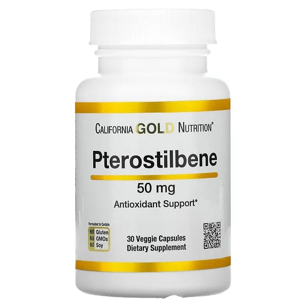 California Gold Nutrition, Pterostilbene, 50 mg, 30 Veggie Capsules