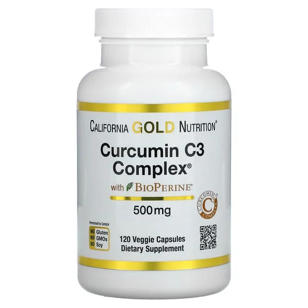 California Gold Nutrition, Curcumin C3 Complex with BioPerine, 500 mg, 120 Veggie Capsules