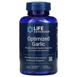 Life Extension, Optimized Garlic, Standardized Garlic Capsules, 200 Vegetarian Capsules