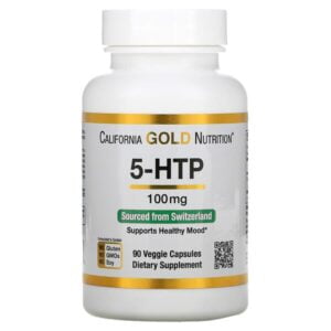 California Gold Nutrition, 5-HTP, Mood Support, Griffonia Simplicifolia Extract from Switzerland, 100 mg, 90 Veggie Capsules