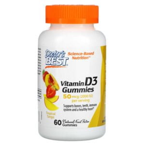 Doctor’s Best, Vitamin D3 Gummies, Tropical Tango, 25 mcg (1,000 IU), 60 Gummies