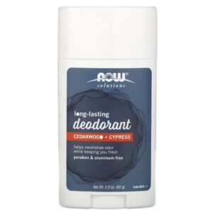 NOW Foods, Long Lasting Deodorant, Cedarwood + Cypress, 2.2 oz (62 g)