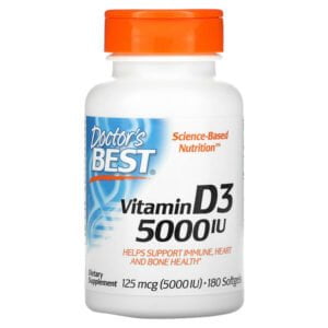 Doctor’s Best, Vitamin D3, 125 mcg (5,000 IU), 180 Softgels