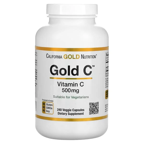 California Gold Nutrition, Gold C, Vitamin C, 500 mg, 240 Veggie Capsules