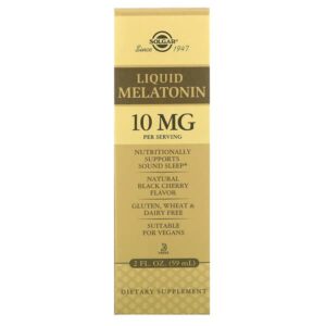 Solgar, Liquid Melatonin, Natural Black Cherry Flavor, 10 mg, 2 fl oz (59 ml)