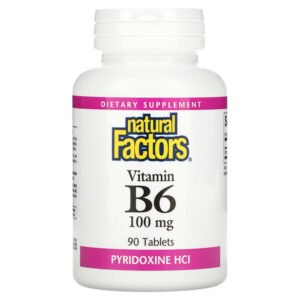 Natural Factors, Vitamin B6, Pyridoxine HCl, 100 mg, 90 Tablets