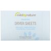 Mild By Nature, Dryer Sheets, Unscented, 40 Compostable Sheets
