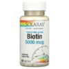 Solaray, Biotin, 5,000 mcg, 60 VegCaps