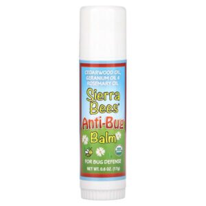 Sierra Bees, Anti-Bug Balm Stick, Cedarwood, Geranium & Rosemary Oil, 0.6 oz (17 g)