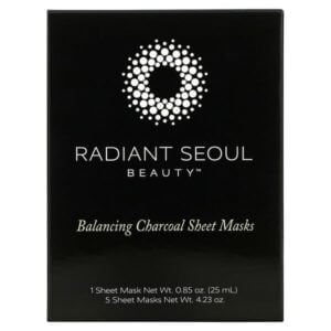 Radiant Seoul, Balancing Charcoal Beauty Sheet Masks, 5 Sheet Masks, 0.85 oz (25 ml) Each