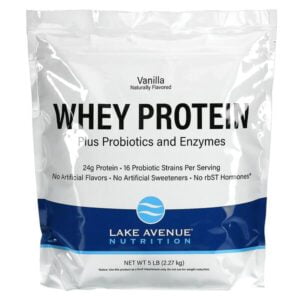 Lake Avenue Nutrition, Whey Protein + Probiotics, Vanilla Flavor, 5 lb (2.27 kg)