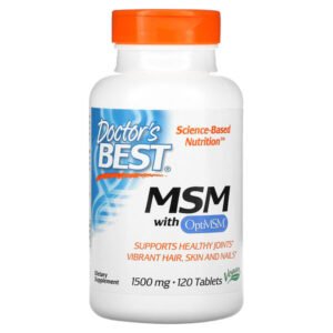 Doctor’s Best, MSM with OptiMSM, 1,500 mg, 120 Tablets
