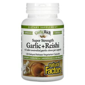Natural Factors, GarlicRich, Super Strength Garlic + Reishi, 120 Delayed Release Vegetarian Capsules