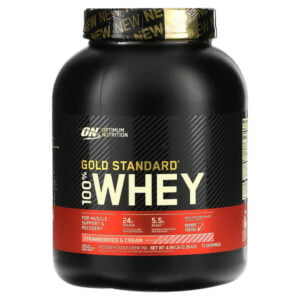 Optimum Nutrition, Gold Standard 100% Whey, Strawberries & Cream, 4.99 lb (2.26 kg)