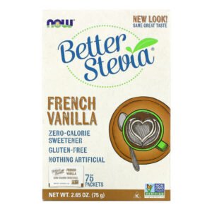NOW Foods, BetterStevia, Zero Calorie Sweetener, French Vanilla, 75 Packets, (1 g) Each