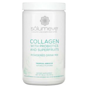 Solumeve, Collagen with Probiotics and Superfruits, Powdered Drink Mix, Tropical Hibiscus, 16 oz (454 g)