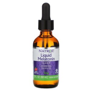 Natrol, Liquid Melatonin, Sleep, Berry Natural Flavor, 1 mg, 2 fl oz (60 ml)