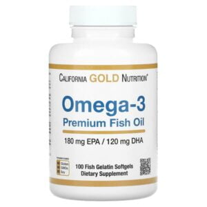 California Gold Nutrition, Omega-3 Premium Fish Oil, 180 EPA / 120 DHA, 100 Fish Gelatin Softgels