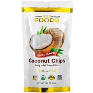California Gold Nutrition, Coconut Chips, Sweetened, 2.96 oz (84 g)