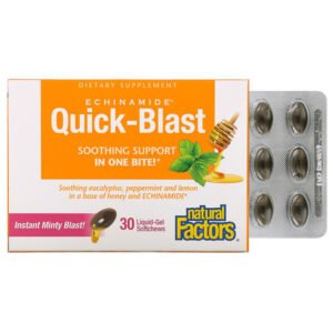 Natural Factors, ECHINAMIDE Quick-Blast, 30 Liquid-Gel Softchews