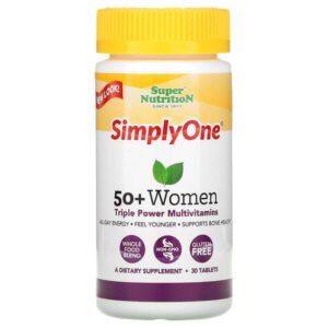 Super Nutrition, SimplyOne, 50+ Women, Triple Power Multivitamins, 30 Tablets