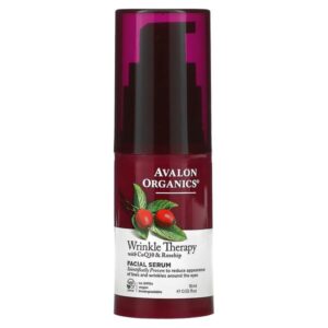 Avalon Organics, Wrinkle Therapy With CoQ10 & Rosehip, Facial Serum, 0.55 fl oz (16 ml)