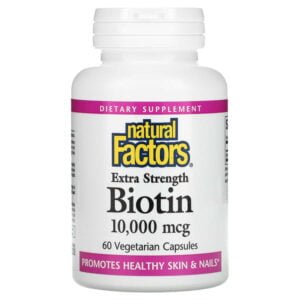 Natural Factors, Extra Strength Biotin, 10,000 mcg, 60 Vegetarian Capsules