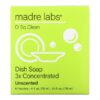 Madre Labs, Dish Soap, 3x Concentrate Refill, Unscented, 6 Pouches, 4 fl oz (118 ml) Each