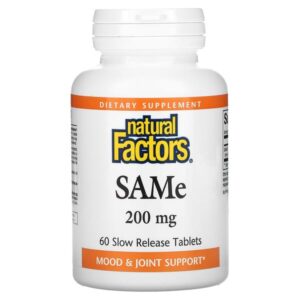 Natural Factors, SAMe, 200 mg, 60 Slow Release Tablets
