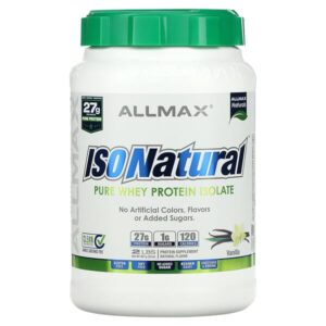 ALLMAX Nutrition, IsoNatural, Pure Whey Protein Isolate, Vanilla, 2 lbs (907 g)
