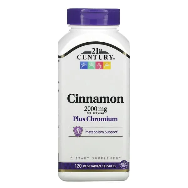 21st Century, Cinnamon Plus Chromium, 500 mg, 120 Vegetarian Capsules