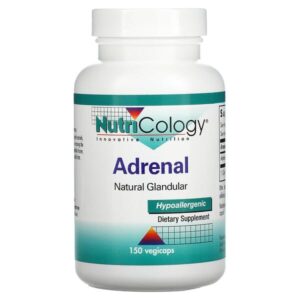 Nutricology, Adrenal, Natural Glandular, 150 Vegicaps