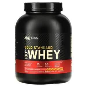 Optimum Nutrition, Gold Standard 100% Whey, Strawberry Banana, 5 lb (2.27 kg)