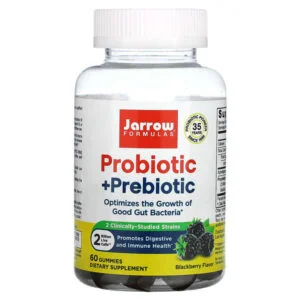 Jarrow Formulas, Probiotic + Prebiotic, Blackberry, 2 Billion, 60 Gummies