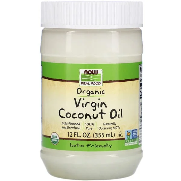 NOW Foods, Real Food, Organic Virgin Coconut Oil, 12 fl oz (355 ml)