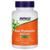 NOW Foods, Saw Palmetto Extract, With Pumpkin Seed Oil and Zinc, 160 mg, 90 Softgels