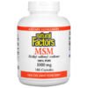 Natural Factors, MSM, Methyl-Sulfonyl-Methane, 1,000 mg, 180 Capsules 2 Natural Factors, MSM, Methyl-Sulfonyl-Methane, 1,000 mg, 180 Capsules