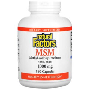Natural Factors, MSM, Methyl-Sulfonyl-Methane, 1,000 mg, 180 Capsules