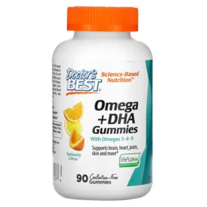 Doctor’s Best, Omega + DHA with Omega 3-6-9, Seriously Citrus, 90 Gummies