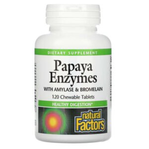 Natural Factors, Papaya Enzymes with Amylase & Bromelain, 120 Chewable Tablets