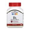21st Century, Vitamin D3, 50 mcg (2,000 IU), 110 Tablets 1 21st Century, Vitamin D3, 50 mcg (2,000 IU), 110 Tablets