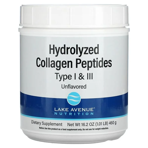 Lake Avenue Nutrition, Hydrolyzed Collagen Peptides, Type I & III, 1.01 lb (460 g)
