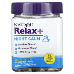 Natrol, Relax +, Night Calm, Berry, 50 Gummies