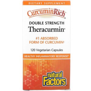 Natural Factors, CurcuminRich, Double Strength Theracurmin, 120 Vegetarian Capsules